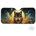 thumbnail image 2 of Xoenoiee Wolf Sunflower Moon Star Print Windshield Sun Shade Foldable Car Front Window Sunshade for Cars SUV Truck, Heat Blocker Visor Protector Blocks Max UV Rays and Keeps Your Vehicle Cool, 2 of 7