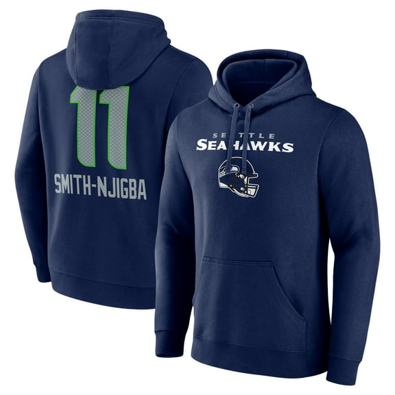 Men's Jaxon Smith-Njigba College Navy Seattle Seahawks Team Wordmark Player Name & Number Pullover Hoodie