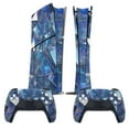 thumbnail image 2 of Blue Metallic Console Skin Bundle for PS5 Pro Slim Disc & Digital / PS4 – Full Wrap + Dual Controller Flair, 2 of 5