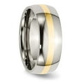 thumbnail image 4 of Primal Steel Stainless Steel and 14k Yellow Inlay 8mm Polished Band, 4 of 7