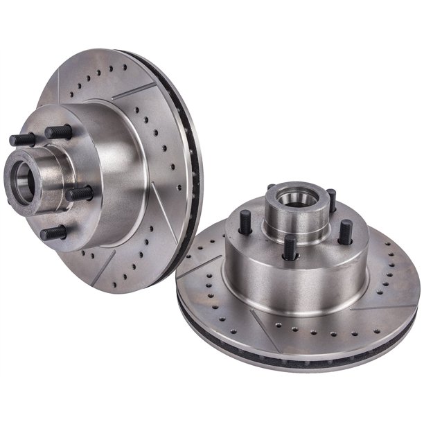 JEGS 630675 High Performance CrossDrilled & Slotted Front Brake Rotors