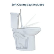 WinZo WZ5888C 21.25-inch Extra Tall Two Piece Toilet Elongated 1.28 GPF Front Flush for Seniors Porcelain White