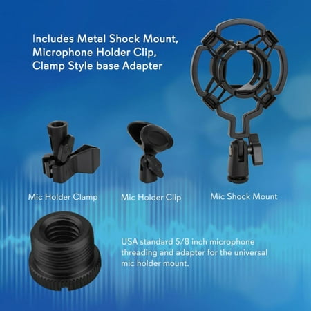 PylePro - Suspension Boom Scissor Microphone Stand with Shock Mount Holder