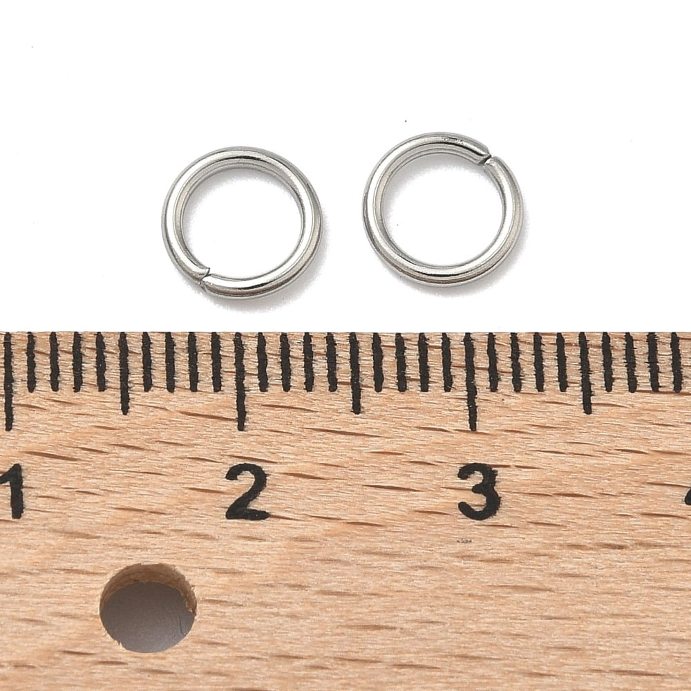 4000 pc Resistant 304 Stainless Steel Open Jump Rings Round Stainless Steel Color 18 Gauge 7x1mm Inner Diameter: 5mm