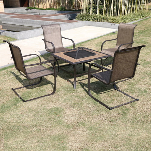 Fire Pit Chairs 59 Off, Mainstays Belden Park 5 Piece Fire Pit Set Red