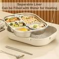 thumbnail image 6 of Microwavable Stainless Steel Insulated Bento Box, 2025 Upgrade Microwaveable Stainless Steel Bento Box, Large Capacity Partition, with Soup Bowl Spoon and Fork, 6 of 7