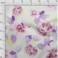 thumbnail image 2 of oneOone Polyester Lycra Fabric Watercolor Leaves & Peony Floral Print Fabric BTY 56 Inch Wide, 2 of 4
