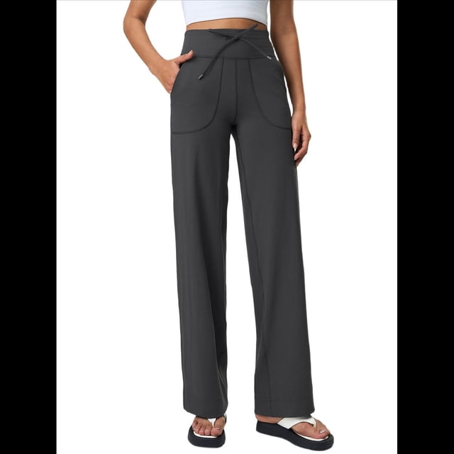 Pantalones Anchos y Cómodos para Mujer, con Bolsillos Grandes, para Fitness, Yoga y Deportes Casuales. Gris Extendido XXL