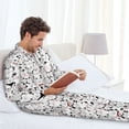 thumbnail image 5 of Bingfone Men's Pajama Set 2 Piece Loungewear PJs, Long Sleeve with Pajama Pants-Cute Cat, 5 of 7