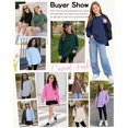 thumbnail image 6 of FAVIPT Girls Fleece Lined Solid Sweatshirt Ribbed Trim Side Split Crewneck Tops Winter Warm Cute Y2K Pullover Yellow,12-13 Years, 6 of 8