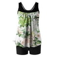 thumbnail image 3 of TrendVibe365 Womens Swimwear Two Piece Tankini Green Swimsuits Boyfriend Shorts Tank Bathing Suits Floral Swimwear Beachwear M, 3 of 4