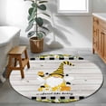 thumbnail image 4 of Honey Gnomes Round Rug 3ft Washable Circle Entryway Rugs Non Slip Spring Botanical Lemons Leaves Wooden Grain Area Rug Indoor Floor Carpet for Bedroom Kitchen Living Room Home Office Dining Room, 4 of 8