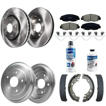 Detroit Axle - 10pc Front 262mm Disc Rotors Brakes Pads Rear Brake Drums and Shoes Kit for 2012-2015 Honda Civic