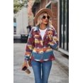 thumbnail image 2 of EASYBRAUS Women Aztec Knit Jacket Short Coat Button Pocket Casual Warm Cardigan, 2 of 9