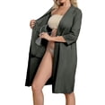 thumbnail image 2 of Stralyhd Shoulder Surgery Robe for Women Surgery Recovery Gown with Drain Pockets Open Front Adaptive Gowns 3/4 Sleeve Chemo Post Clothing Dark Gray XXL, 2 of 9