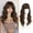 Brown with Highlights, variant on Pink Wigs with Bangs - 20 Inch Long Soft Wavy Natural Looking Synthetic Heat Resistant Hair Wig for Women Daily Party