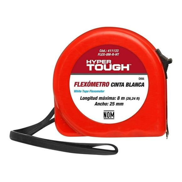 Flexómetro Hyper Tough Cinta Blanca 8 m 1 pza