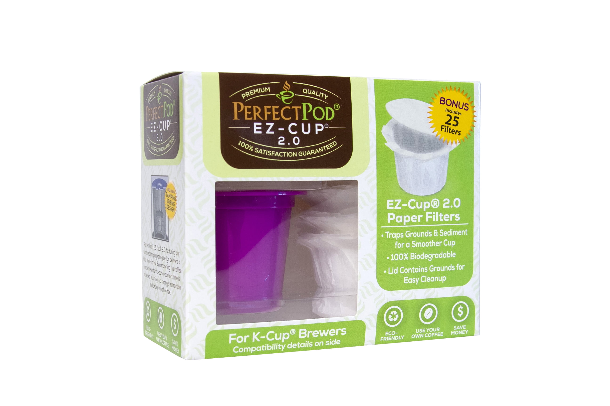 1 Pack EZ-Cup Filters by Perfect Pod 50 Filters 