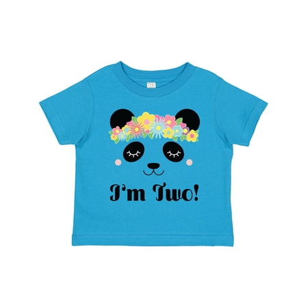Inktastic 2nd Birthday Panda Face 2 Year Old Girl Girls Toddler T-Shirt