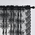 thumbnail image 4 of Cortinas de encaje Kotile, color negro, 213 cm de largo, 2 paneles, sala de estar, 4 of 8