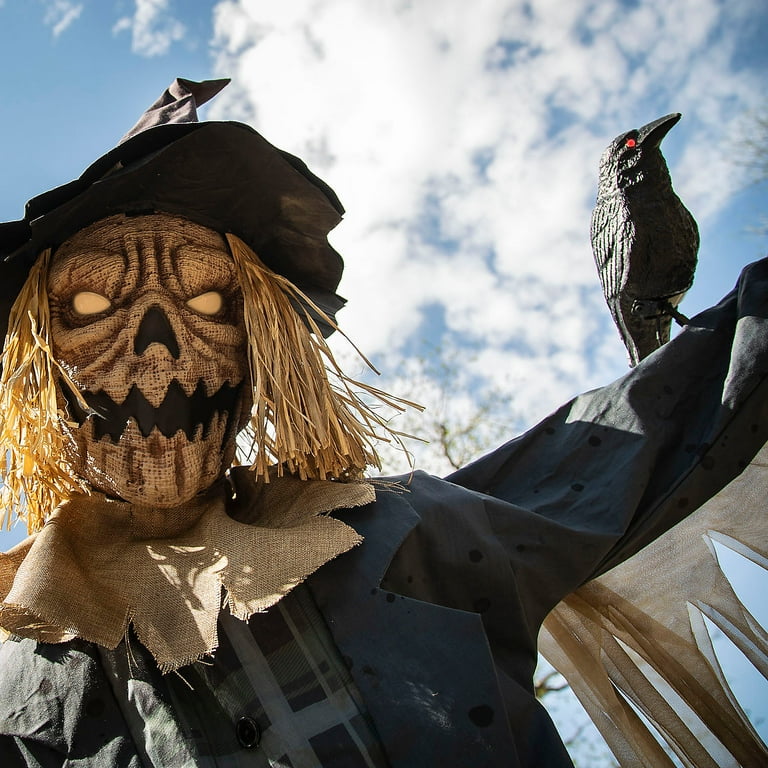 Seasonal Visions 8 ft Staked Scarecrow Animated Prop - Brown Seasonal Visions 8 ft Staked Scarecrow Animated Prop - Brown