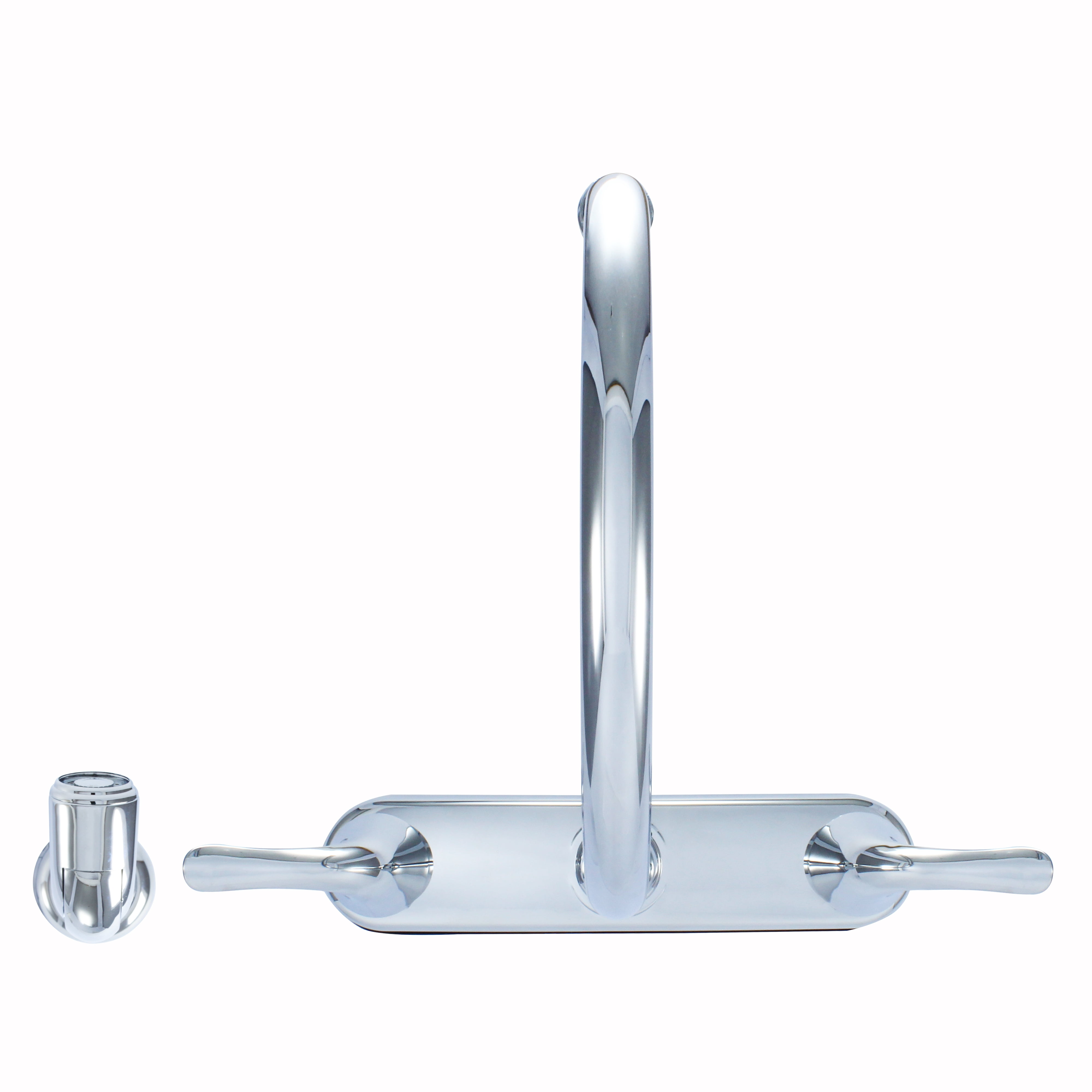 23073024 - Non Metallic Kitchen Sink Faucet 360 Degree Swivel High Spout Double Handle Washerless with Side Spray