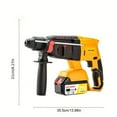 thumbnail image 7 of Brushless Cordless Hammer Drill, 3-in-1 Concrete Impact Drill with Chisel Function, 7 of 7