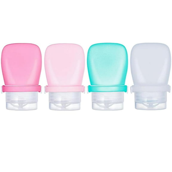 1 oz Travel Bottles, Leakproof Silicone Squeeze Bottle Mini Travel Size Container for Toiletries Lotion Shampoo and Conditioner Liquid Salad Dressing to go Condiment, TSA Approved, 4 Pack