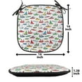 thumbnail image 5 of Nautical Chair Seating Cushion Set of 4, Bunch of Colorful Vessel Speedboat Fishing Trawler Motorboat Water Vehicle Concept, Seat Pads with Anti-slip Backing, 16"x16", Multicolor, by Ambesonne, 5 of 7