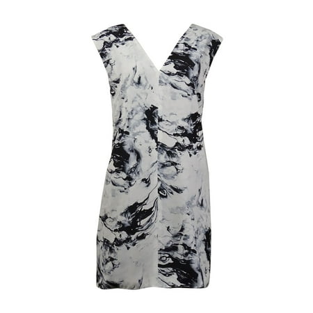 Marble Keepsake - Keepsake Women's Sleeveless Marble Printed V-neck Shift Dress (M, Multi)