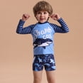 thumbnail image 4 of BULLPIANO Toddler Boys Swimsuit Bathing Suits Set 2-Piece Long Sleeve Rash Guard Swimwear & Swim Trunks Set Sunsuit UPF 50+,Size 4-5 Years, 4 of 8
