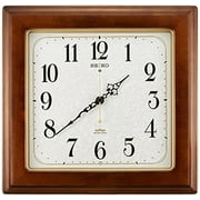 Seiko Clock Wall Clock Radio Analog Square Wooden Frame Brown Wood KS298B SEIKO