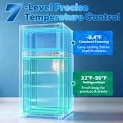TACOOL Refrigerator with Top Freezer 2.4Cu.ft Two Door Small Mini Fridge for Person Use with Egg tray, White
