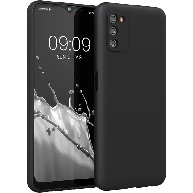 Étui Compatible avec Samsung Galaxy A03s - Étui en Silicone TPU Souple et Mince - Noir Mat