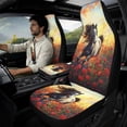 thumbnail image 2 of Xixirimido 5-Piece Car Seat Cover Set Breathable PU Leather Front Seat Covers with Seat Belt & Console Covers Universal Fit for SUV, Sedan, Truck, Horse Vibrant Roses Flower, 2 of 8