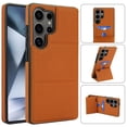 thumbnail image 7 of Back Case for Samsung Galaxy S25 Ultra, Card Slots Kickstand PU Leather Magnetic Button Shockproof Protective Stylish Ultra Slim Phone Case Cover Compatible with Samsung Galaxy S25 Ultra, Brown, 7 of 7