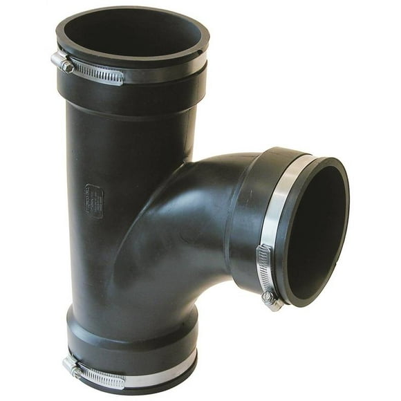 Fernco PQT-400 Flexible Multi-Purpose Pipe Tee, 4 in, Elastomeric PVC