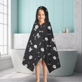 thumbnail image 6 of Halloween Skull and Bone Pattern Hooded Bath Towel，50"x30" for Ages 3 To 12 Kids, Quick Dry Lightweight Soft Microfiber Hood Beach Towel Cover Up for Kids, 6 of 7
