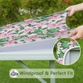 thumbnail image 6 of Pioneer Flower Floral Print Pattern Square Fitted Tablecloth with Elastic Edge,Square Table Cover,Washable Elastic Table Cover for Home Kitchen Party Decor 36"x36", 6 of 6