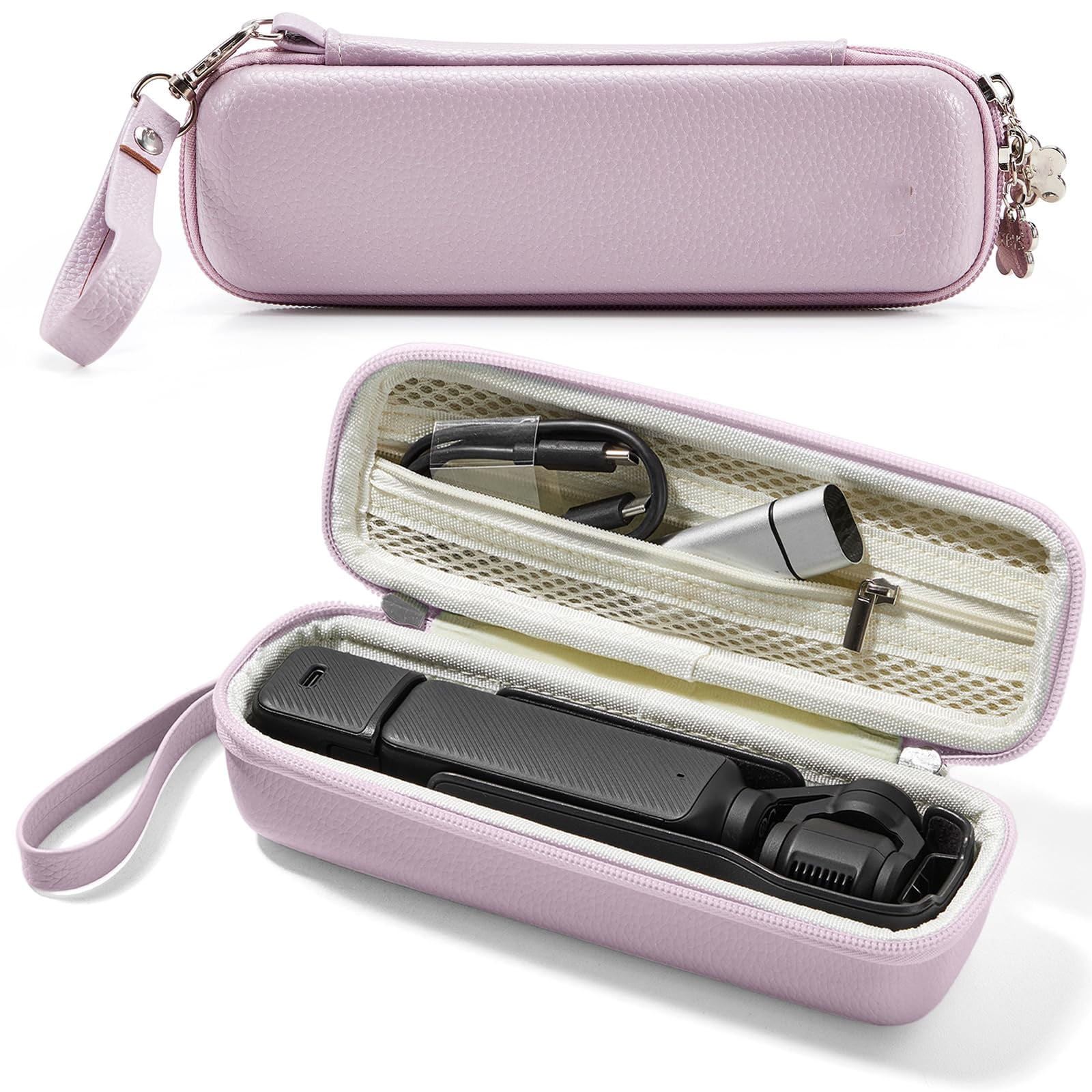 Hard Carrying Case for DJI Osmo Pocket 3 & Accessories, Small,Fits DJI Osmo Pocket 4 and Xtra Muse Camera, Protective Storage Bag with Wrist Strap and Zippered Mesh Pocket-Purple