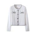 thumbnail image 3 of Camiseta de manga larga con cuello redondo de punto para mujer de diseñador de marca de lujo, jersey de mujer ajustado y muy elástico a la moda, novedad de verano de 2024, 3 of 4