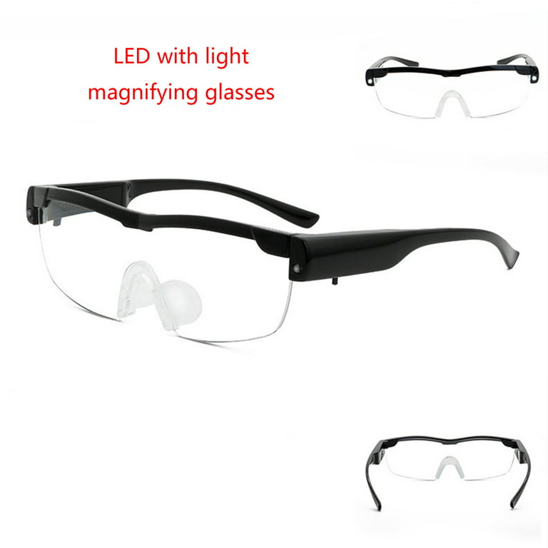 Sofullue Magnifying Glasses with Light 2 LED Lighted Magnifier Eyeglasses  for Reading Hobbies & Close Work Magnifying Glasses