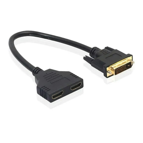 FOR DVI-D 24   1 Male to 2 HDMI-compatible Female Adapter Cable Bi-Directional HDMI-compatible Converter