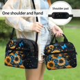 thumbnail image 5 of HUIACONG Lunch Bag with Sunflower Butterfly Pattern, Insulated Lunch Tote with Aluminum Film Material, Dirt Proof Front Pocket for Camping and Outdoor Trips, 5 of 10