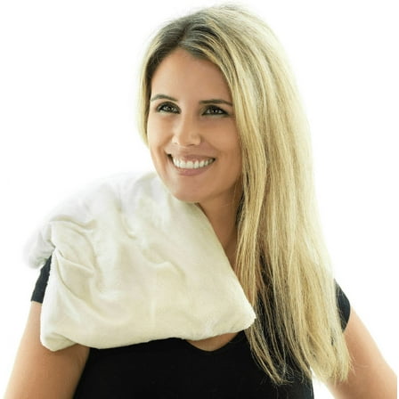 Bed Buddy Microwaveable Heating Pad with Lavender for Back & Neck Pain, Chamomile Scented, White