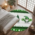 thumbnail image 3 of Three Leafs Washable Area Rug&nbsp;3 ft Gnome Green Leaf White Wood Striped Plaid Lucky Soft Round&nbsp;Rugs for Living Room, Non Slip Carpet for Bedroom&nbsp;Entryway Dining Room, 3 of 9