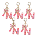 thumbnail image 1 of N Style Letter Keychain Cute Initial Letter Keychain Handle Pendant, 1 of 8