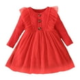 thumbnail image 1 of Cathalem Cute Little Girls Dress Print Dresses Flutter Sleeve Clothes,RD1 18M, 1 of 5