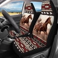 thumbnail image 3 of Pzuqiu Aztec Horse Car Seat Covers Full Set 4 Pack Easy to Install Front Seat Protector Auto Seat Rear Split Bench Cover Universal Automotive Seat Cover Accessories, 3 of 7