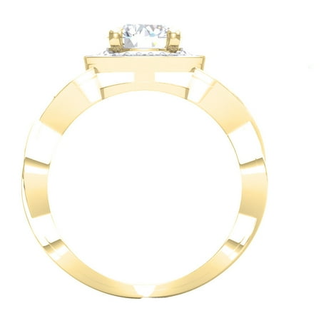 Dazzlingrock Collection 0.40 Carat (ctw) 14K Round White Diamond Swirl Semi Mount Bridal Engagement Ring, Yellow Gold, Size 9